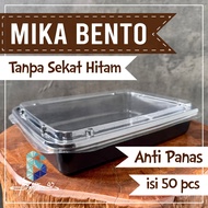 Box Mika Anti Panas Warna Charcoal isi 50 pcs - Kotak Makan Praktis