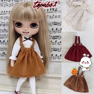 TOPABC Princess Vintage Dress, DIY Accessories Fashion Corduroy Overalls Skirt, Gift Toys Cute Mini 