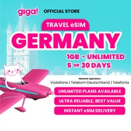 giga! Germany Travel eSIM 1GB - Unlimited | 5 - 30 Days