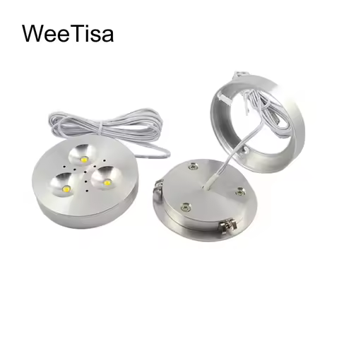 LED Under Cabinet Light 12V DC Warm Natural Cool White 12V LED Puck Lights Downlight for Under Kitch