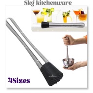 {4SIZES} STAINLESS STEEL WINE COCKTAIL SWIZZLE STICK COCKTAIL MUDDLE STEEL BAR MIXER ICE CRUSHING