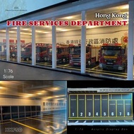 🇭🇰 [訂購] 1∶76 場景 HKFSD 香港消防處停車場 👀優化版 🈶燈 香港系列 汽車模型展示盒