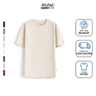 [HOT] Basic Plain Short Sleeve T-shirt Cotton Poly Spandex Form Fitted - Routine 10S26TSS074
