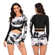 SAF - ABSTRACT rashguard bikini woman premium + boxer pants / women's long sleeve swimsuit + shorts 