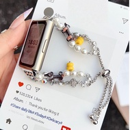 Pearl Watch Strap For Huawei Band 11 pro Strap Metal Huawei Band 11 Strap Diamond Huawei Band 10 Str
