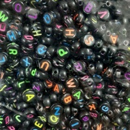 Circle Beads Alphabet Beads/ Alphabet Beads/ Alphabet Beads/ Black Alphabet Bead/