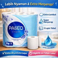 Paseo Toilet Tissue 8 Rolls - Soft & Hygienic Bathroom Tissue