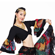 720 Degree Flower Printed Gypsy Skirt Tribal Clothing Belly Dance Costume Flamenco Clothes