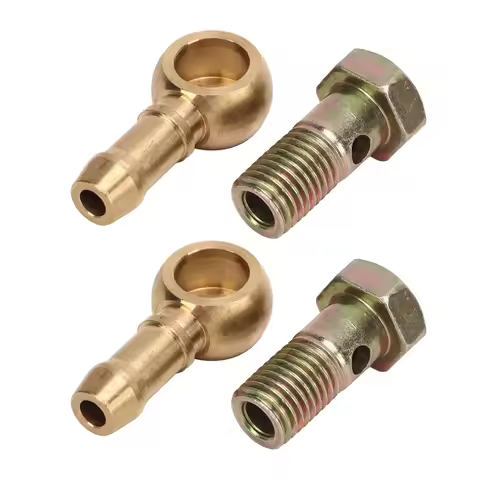 2 Sets M12x1.25mm to 3/8in Turbo Water Banjo Bolt Sealing Fitting Kit for Turbocharger Accessory
