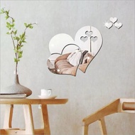 Removable 3D Home Art Mirror Wall Sticker Love Heart Room Decoration