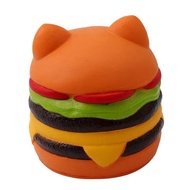 9CM Cute Squishy Hamburger Cat Slow Rising Stress Relief Toy Phone Charms