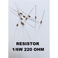 CONTENTS 10PCS RESISTOR 1/ 6W 220 OHM 220OHM 1% 22R TAIWAN ROLL