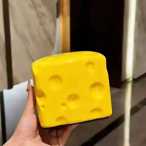 6cm Square Cheese Cheese Simulation Cheese Pinch Decoration Slow Rebound Shape Vent Decompress Pinch