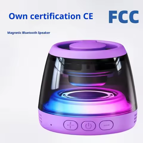 Magnetic Bluetooth Speaker RGB Mini Portable Speaker Magnetic Portable Ring Wireless Sound Box Bluet