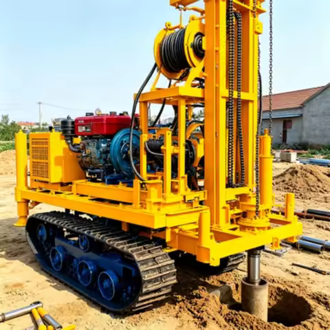 Mini Well Drilling Rig Machine 50m Mobile Small Portable Rotary Water Well Drill Rig Machinery