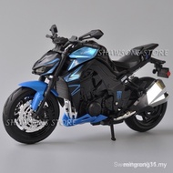 1:12 Scale Diecast Motorcycle Model Toy Kawasaki Z1000 Street Bike Miniature Replica With Sound Ligh
