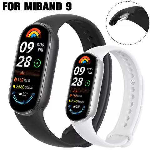 Original Silicone Strap for Xiaomi Mi Band 9 Bracelet Sport Watch Replacement Wristband for MiBand 8