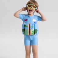 Swimsuit Boys Children Buoyancy Swimsuit Short-Sleeved One-Piece Korean Quick-Drying Swimsuit Baby F