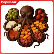 Octopus Charcuterie Board Seafood Serving Tray for Cheese Meats Fruits Ocean Themed Wood Food Platte