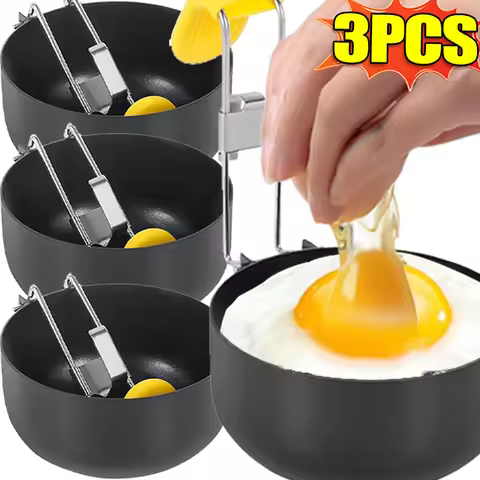 1/3PCS Poached Egg Maker Egg Poaching Pan Stainless Steel Heating Mold Eggs Steamer Rack Utensils Eg