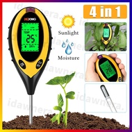 【READY STOCK】4 In 1 Soil PH Tester Soil Ph Meter Digital Tanah Ph Meter Moisture Temperature Sunligh