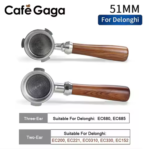 51mm Coffee Bottomless Portafilter For Delonghi ec680 685 With Replacement Filter Basket Naked Porta