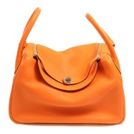 HERMES Clemence皮革Lindy 34銀扣手挽肩背兩用袋