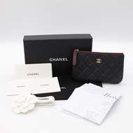 Chanel 香奈兒 一字魚子醬皮荔枝皮 拉鍊零錢包