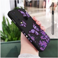 Phone Case For Huawei nova3 nova3i nova3e nova4 nova4e Purple Butterflies Liquid Silicone All Around Protection