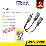 [READY STOCK] Awei CL-73 2-in-1 Cable IP Adapter For IP Charging And Play Music Change to 3.5mm