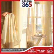 [1PC] Borong365 Beige White Sheer Curtain Window Ring Hook Eyelet Curtain Langsir Sheer Putih Jarang