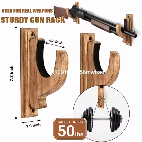 New Wall Mounted Solid Wood Hunting Guns Rifle Brackets Display for Retro Sword Bow Firearms G*ock G