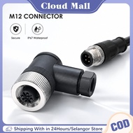 M12 Sensor Connector 4 Pin Angle Plug Connector Sensor Plug M12 Aviation Plug Palam Penerbangan M12
