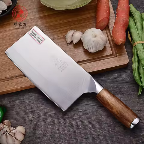 7 Inch DENGJIA Chinese Chef Knife High Quality Mahogany Handle 9Cr18Mov Stainless Steel Vegetable Me