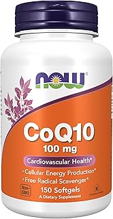 NOW Supplements, CoQ10 (Coenzyme Q10) 100 mg, Pharmaceutical Grade, Cardiovascular Health*, 150 Soft