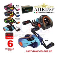 Ajiking Cast Game Colour Up Max Drag6KG (4+1BB) Baitcasting Fishing Reel (Left Handle) BC