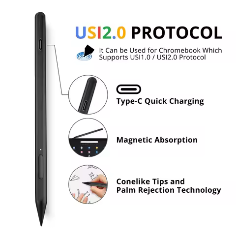 USI2.0 Stylus Pen for Some Chromebook Model, 4096 Levels Pressure for Lenovo chromebook Duet, ASUS c