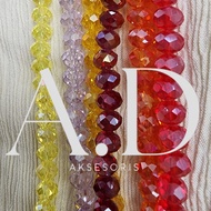 MERAH Kraft Material Czech Crystal Beads 6mm Crystal Bapao Flat RED RED