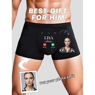Men'S Boxer Briefs with Customizable Print - Personalized Valentine'S Day & Wedding Anniversary Gift