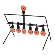 【READY STOCK】Metal spinner shoot Air  BB Pellets airsoft Rifle Resetting Target with 6shooting targe