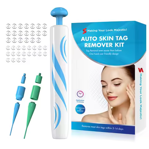 New 2 in 1 Auto Skin Tag Remover Kit Skin Tag Removal Pen With 40 Bands Wart Dot Treatment Remover T