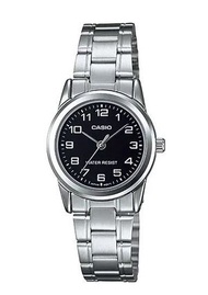 Casio 經典復古時尚簡約巧小指針腕錶數字 黑面 (LTP-V001D-1B)