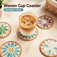 Random Color Woven Cup Coaster Restaurant Woven Cup Coaster Candle Woven Coaster