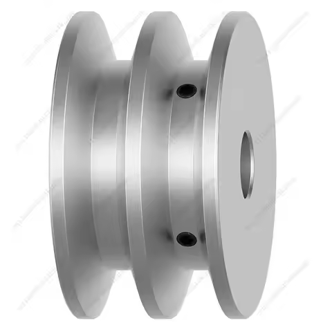 Double-Slot A-Type V-Belt Pulley, Aluminum Alloy Motor Drive Wheel with Removable Keyway