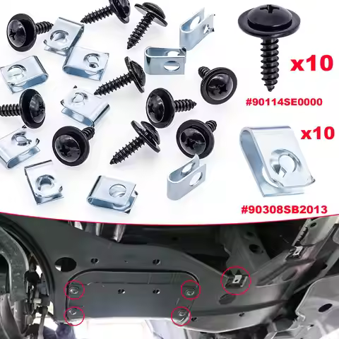 Bumper Fender Liner Radiator Support Splash Shield Screw U Nut Kit For Acura Honda Accord Civic CR-V