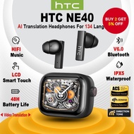 HTC NE40 Earphones TWS Earbuds Wireless Bluetooth 6.0 Smart LED Screen AI Translation ANC HiFi Stere