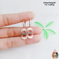 Anting Emas Rosgold 17k Berat 3.20 gram