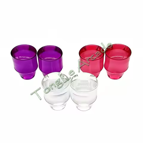 2PCs Arcade Stick War Drum Shape Ball Top, Clear Crystal, M6 Screw Hole, Game Machine Fighting Joyst