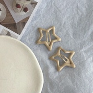 Bộ 10 kẹp tóc hình ngôi sao năm cánh màu trà sữa dễ thương cho mái tóc mỏng và tóc thường ngày 2k kẹ