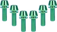 UHDFBDHF 6PCS Titanium M6x16mm 18mm 20mm Allen Hex Tapered Head Bolt for Bicycle Fitting Screw (Green, M6x18mm)